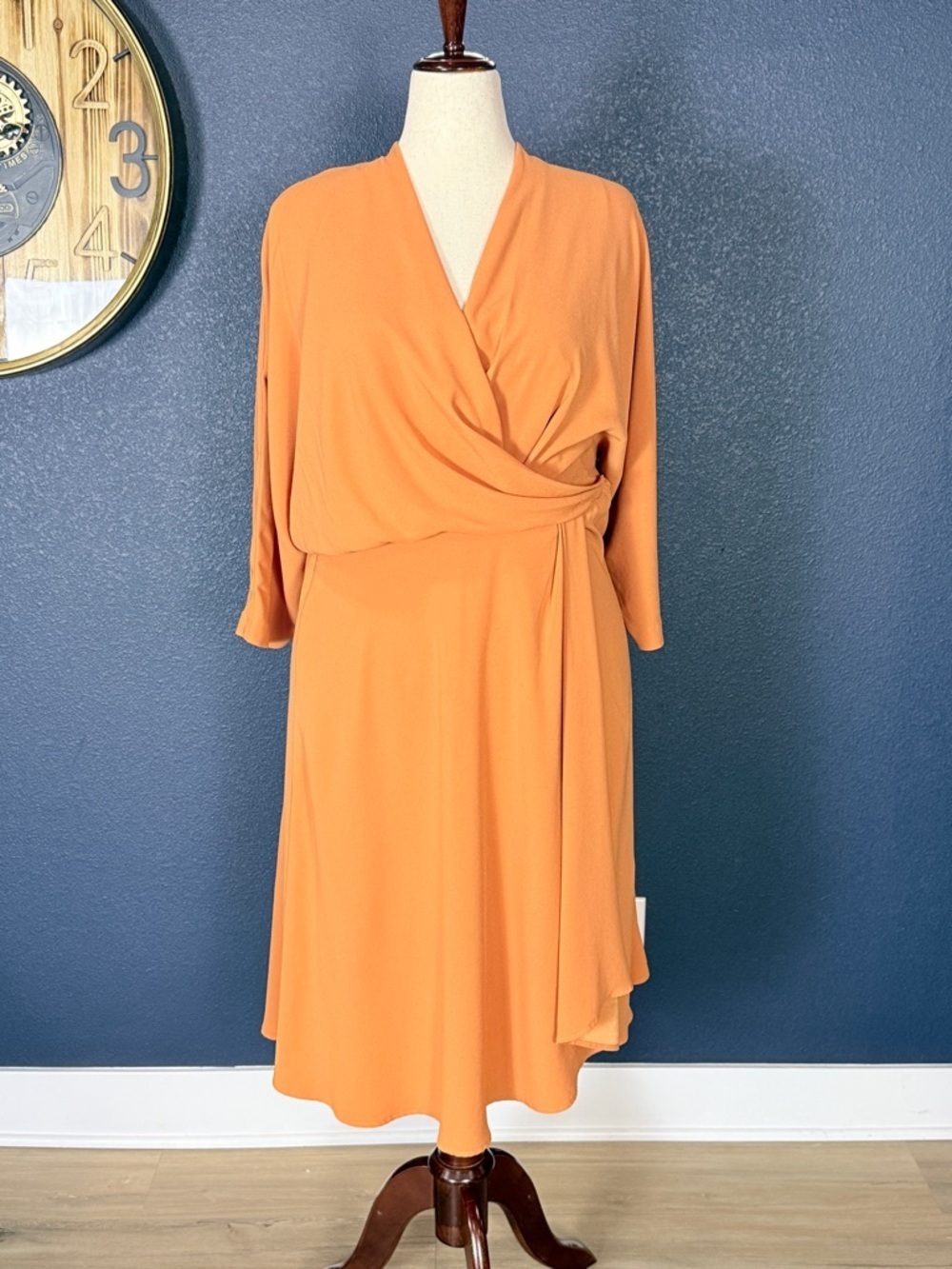 MM.LaFleur Orange Wrap Dress | Size 12